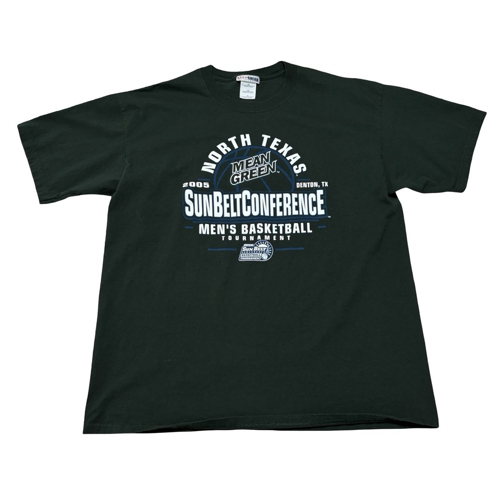 Vintage Y2K North Texas Mean Green Basketball T Shirt Men's Size XL 23 x 30